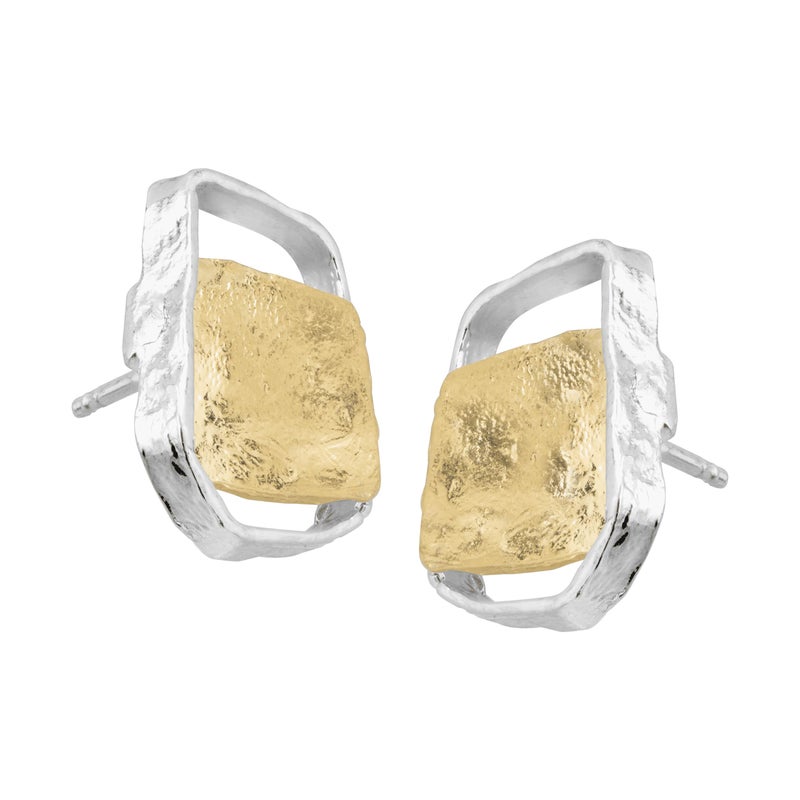 Silpada 'Golden Sands' Stud Earrings in Sterling Silver with 14K Gold-Plating - Image 2